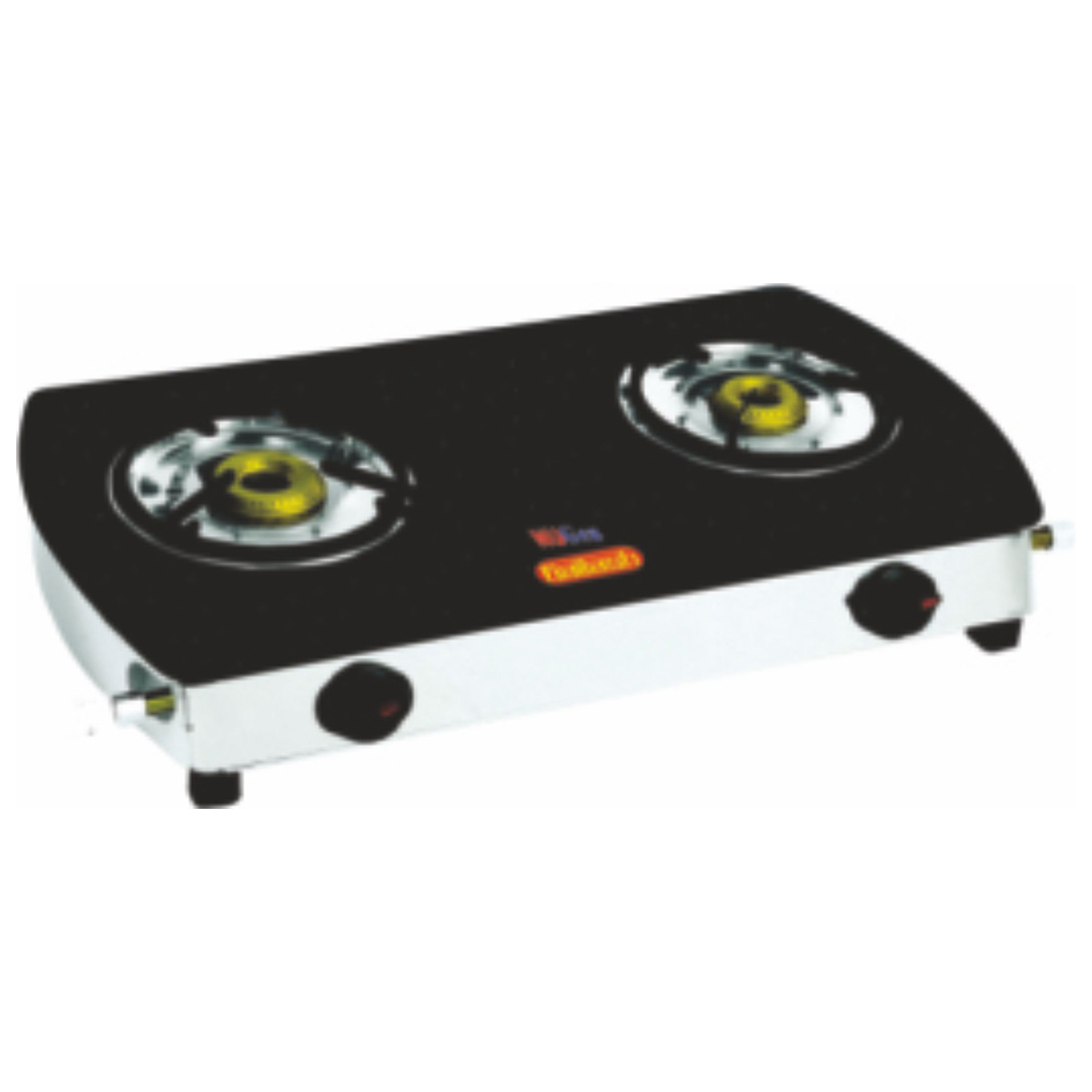 Glass Cooktop 2 Burner SS Body