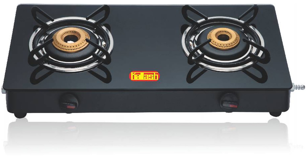 Glass Cooktop 2 Burner Trendy Powder Coated